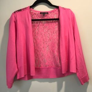 cable & gauge lace back sweater